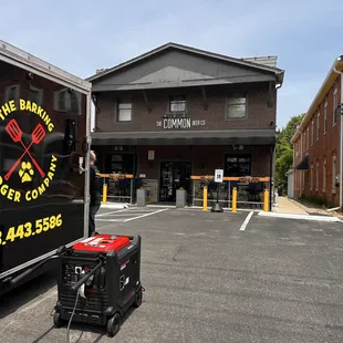 a delivery truck parked in a parking lot