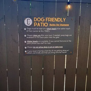 Dog friendly patio
