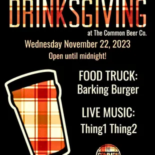 Join us on Thanksgiving Eve for our 6th Annual DRINKSGIVING Party!