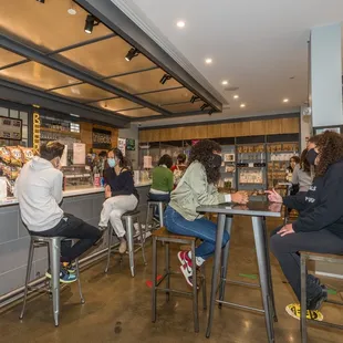 people sitting at the counter