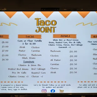 menu