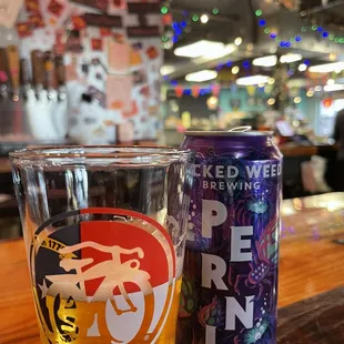 a beer and a pint glass