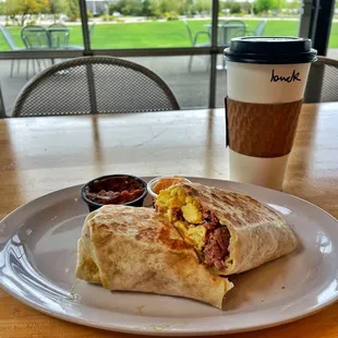 The Denver Burrito. Sooo delicious. Great freshly brewed coffee. Mmm.