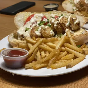 Shrimp Po&apos; Boy with Garlic Parmesan Fries