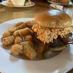 The Steinbeck Burger and tots.