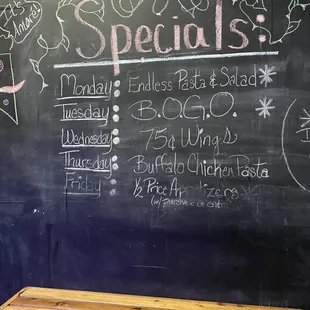 Daily specials