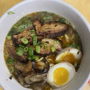 Ramen with pork meat and eggs