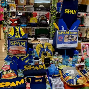 A Spam display at the entrance of the Complete Kitchen at Kahala Mall.