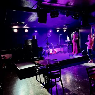 Setting up for some entertainment in the Tavern Stage.