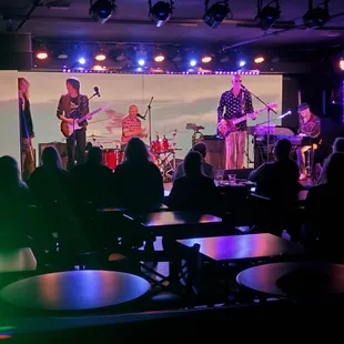 a band performing on stage