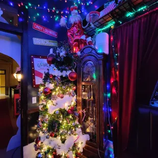 a christmas tree decorated with lights