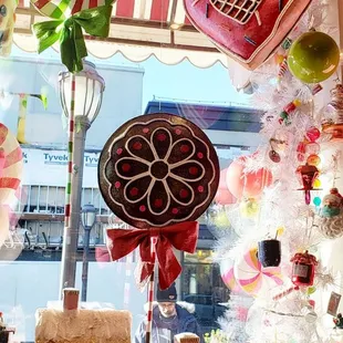 a candy shop window display