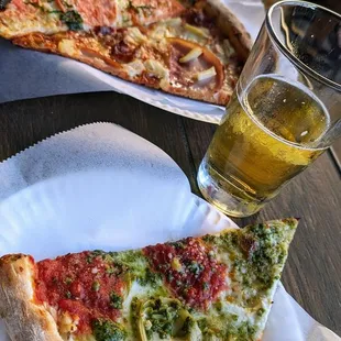 Mexican Lager and pizza from next door