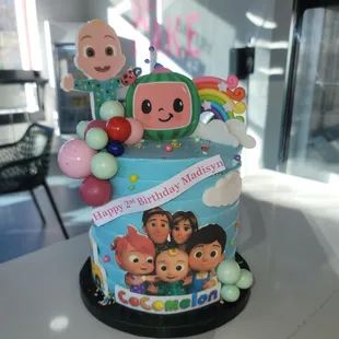 a cake with characters on it