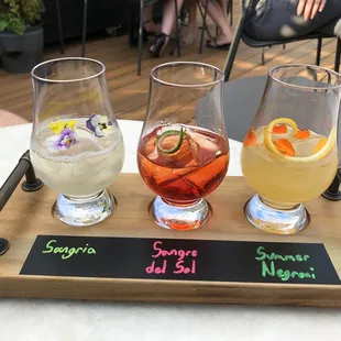 a variety of cocktails