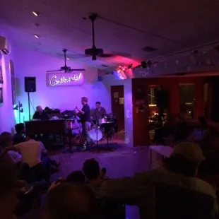 a band playing on stage