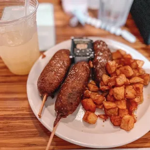 Maple sausage corn dogs