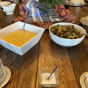 Polenta and roasted brussel sprouts