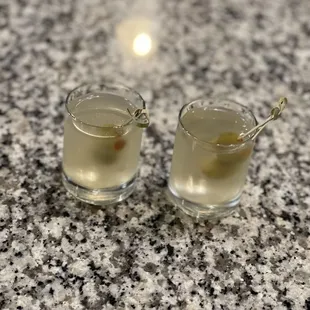 STEAK DINNER CLASS - Classic dirty martinis. (Extra dirty!!!!)