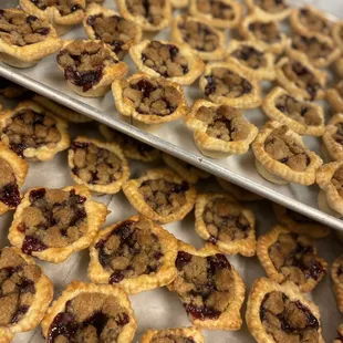 All. The. Pies.
Berry pies with a cinnamon orange crumble topping. All butter crust for a perfect texture.