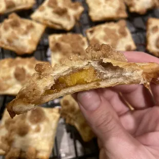 Mini Peach Pie Pop Tarts
+topped with a cinnamon crumble and peach glaze
Perfect party dessert OR brunch addition for part of an assortment!