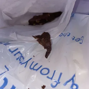 A piece of what looks like parchment paper I pulled out my mouth