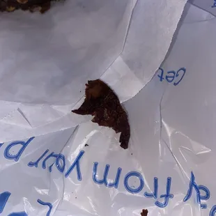 Closer view of the paper