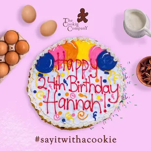 The Cookie Company 402-330-1107 Happy 24th Birthday Cookie Cake