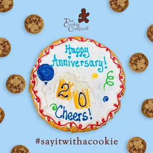 The Cookie Company 402-330-1107 Happy Anniversary Cookie Cake