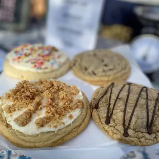 a variety of cookies on a plate