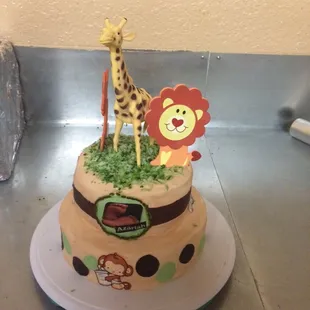 Zoo Theme Baby Shower Cake