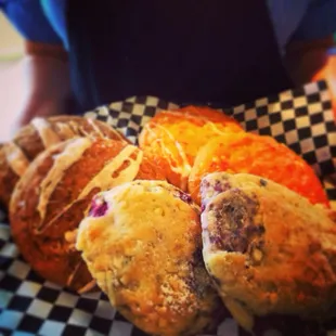 Scones served daily!  Try warm with whipping cream &amp; raspberry jam.