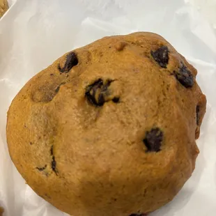 Pumpkin chocolate chip cookie. It has a texture of a muffin top. Delicious!