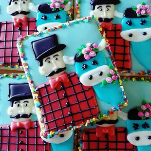 a variety of decorated cookies
