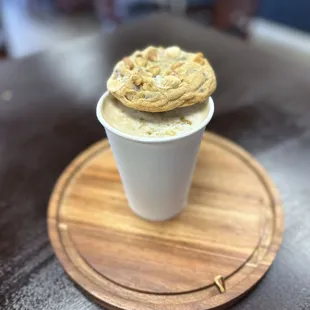 Cookie milk latte and rocky road