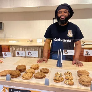 Owner Isiah Davis with his creations...