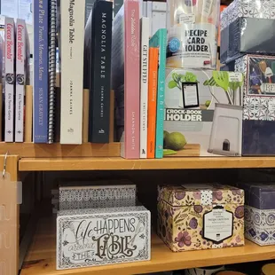 Cookbooks and old school recipe boxes