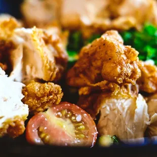 a plate of fried food