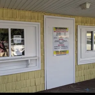 Outside ,, curbside take out window