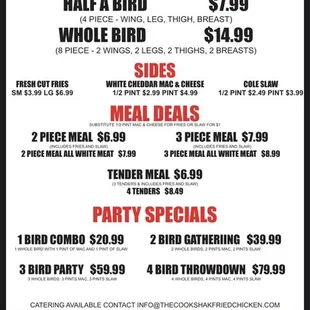 June 2020 menu