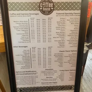 menu