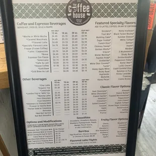 menu