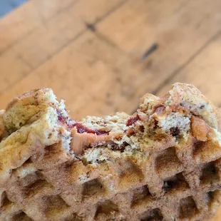 Keto gluten free Chaffle peanut butter &amp; jelly