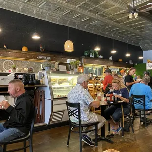 Looking across the restaurant from our table.
