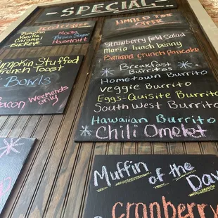 The specials menu 10/13/24