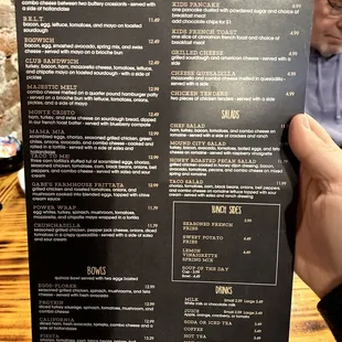 Menu side b