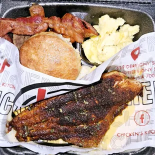 Big Back Plate with Blackened Catfish on the side