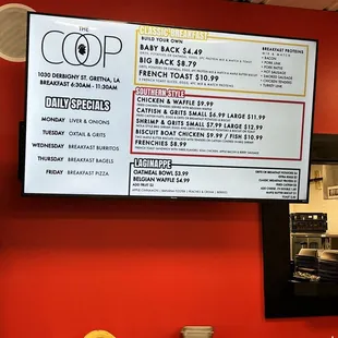 A menu that is straight and to the point