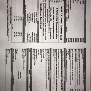 Here is the current menu effective 1/21/20