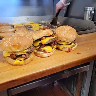 Double Bacon Cheeseburger x 3